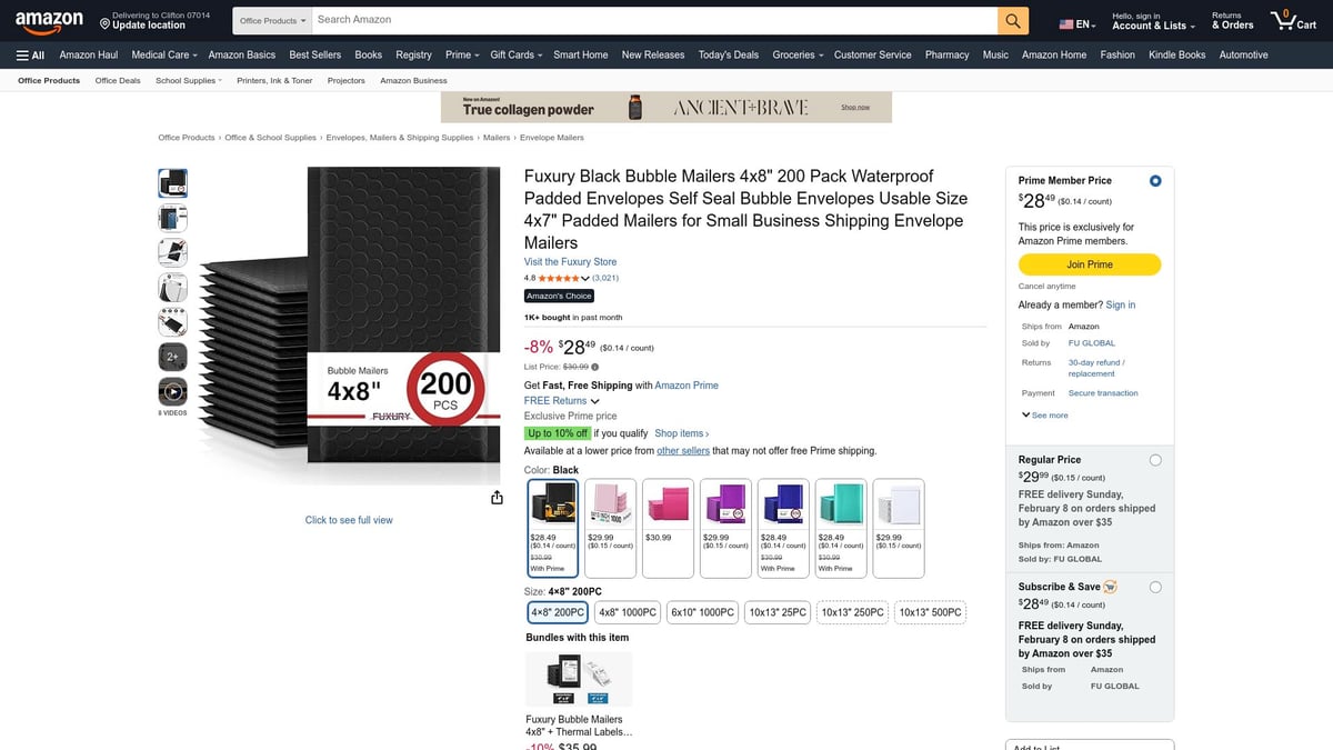 7 Best US Mailers for Secure Shipping in 2026 - Fuxury Black Bubble Mailers 4x8