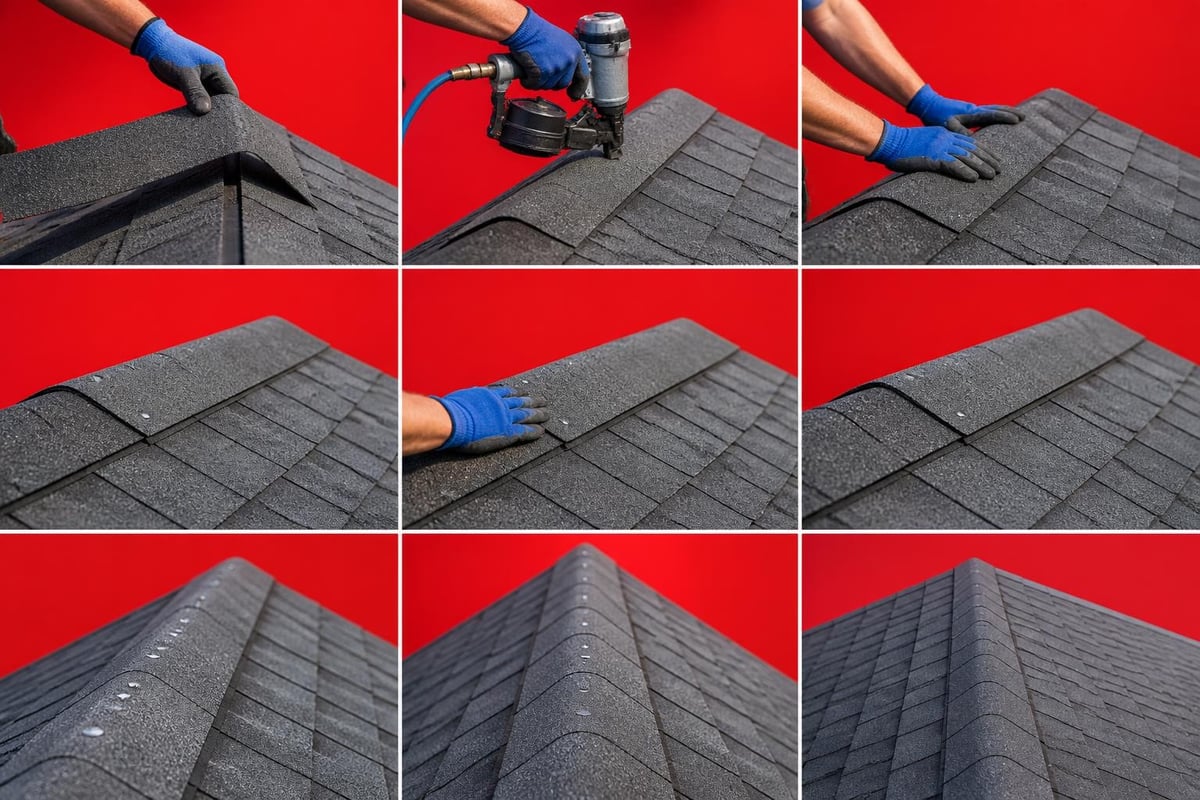 Ridge cap installation