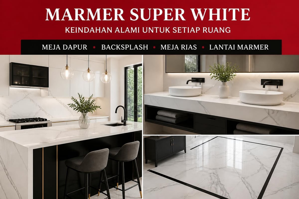 Aplikasi marmer di ruang premium