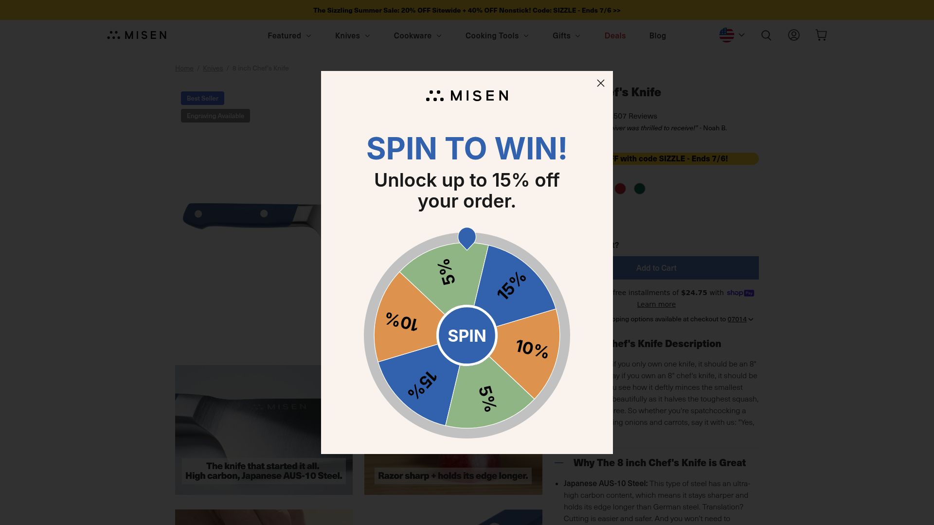 12 Best Product Landing Pages to Inspire You in 2025 - Misen Chef’s Knife