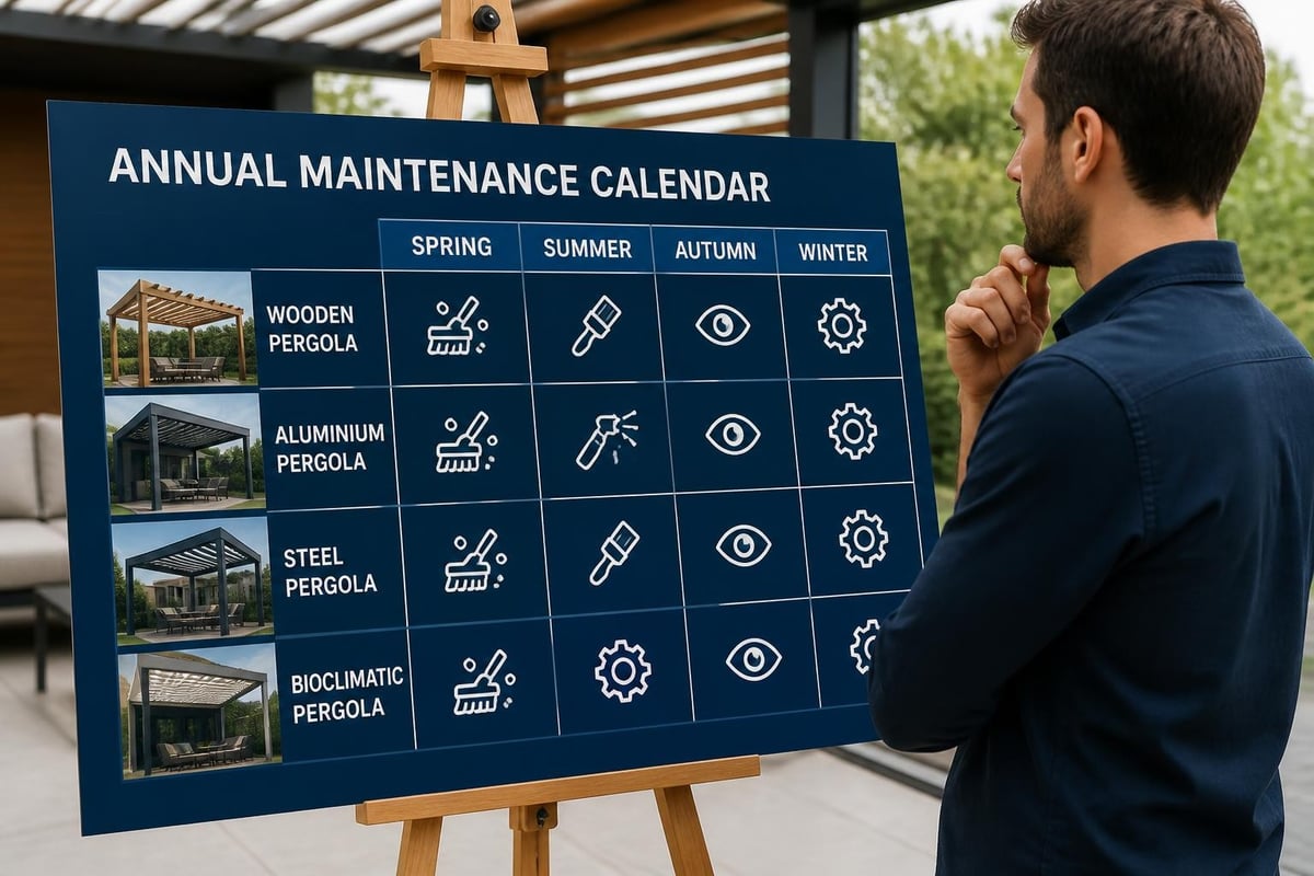 Garden pergola maintenance schedule