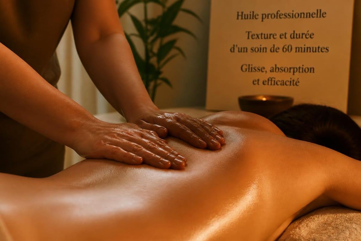 Huile massage texture glisse