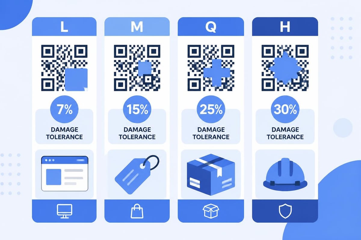QR code error correction levels