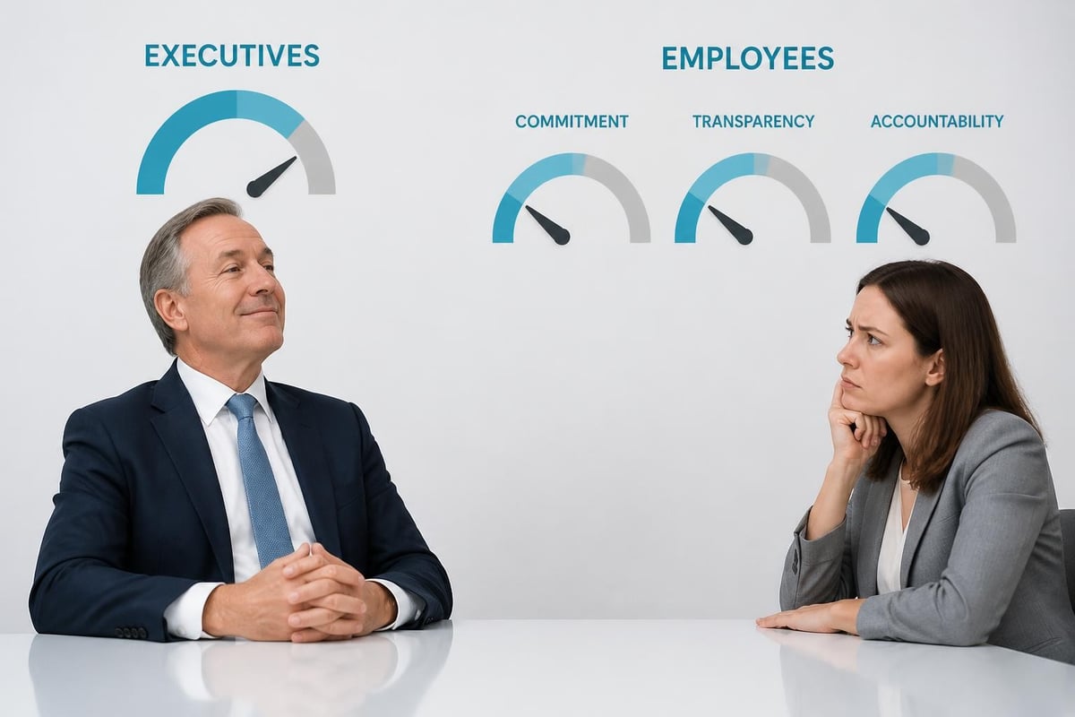 Trust perception gap between leaders and employees