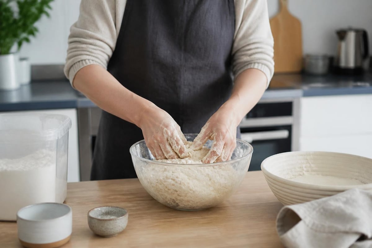Pizza dough ingredients and mixing process