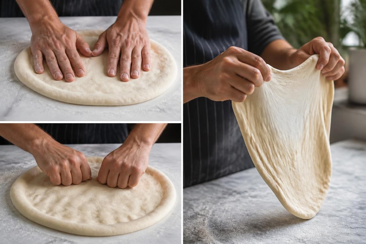 Pizza dough shaping methods