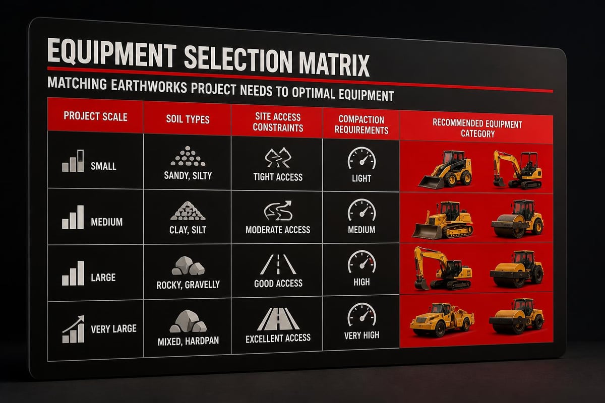 Earthworks equipment selection