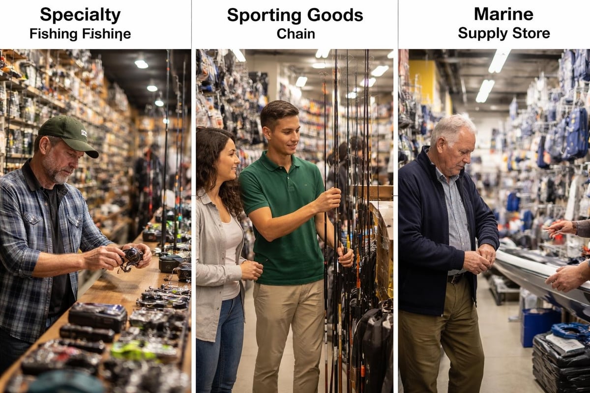 Different types of tackle shops