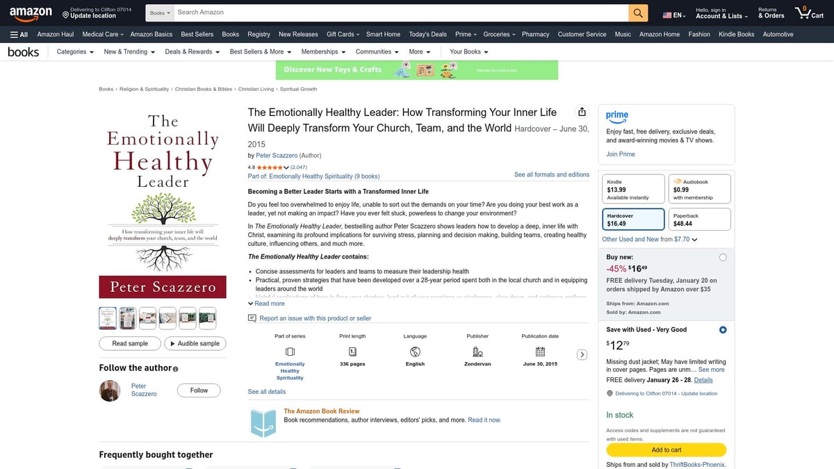 9 Essential Great Christian Leadership Books for 2026 - The Emotionally Healthy Leader by Peter Scazzero