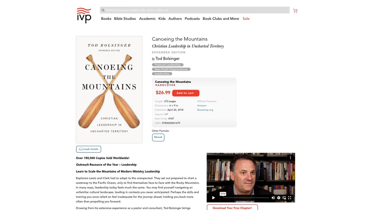 9 Essential Great Christian Leadership Books for 2026 - Canoeing the Mountains: Christian Leadership in Uncharted Territory by Tod Bolsinger