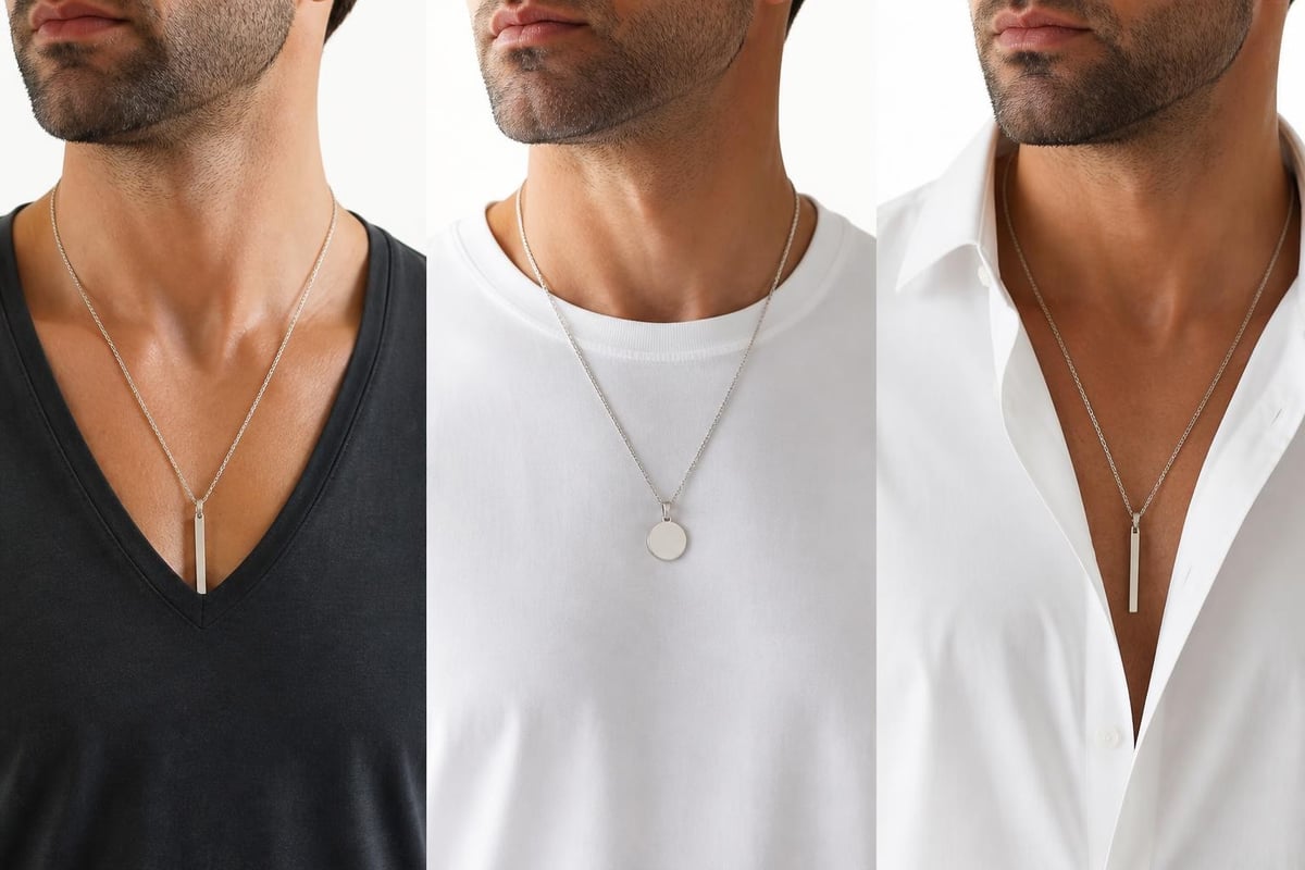 Pendant proportions on different necklines