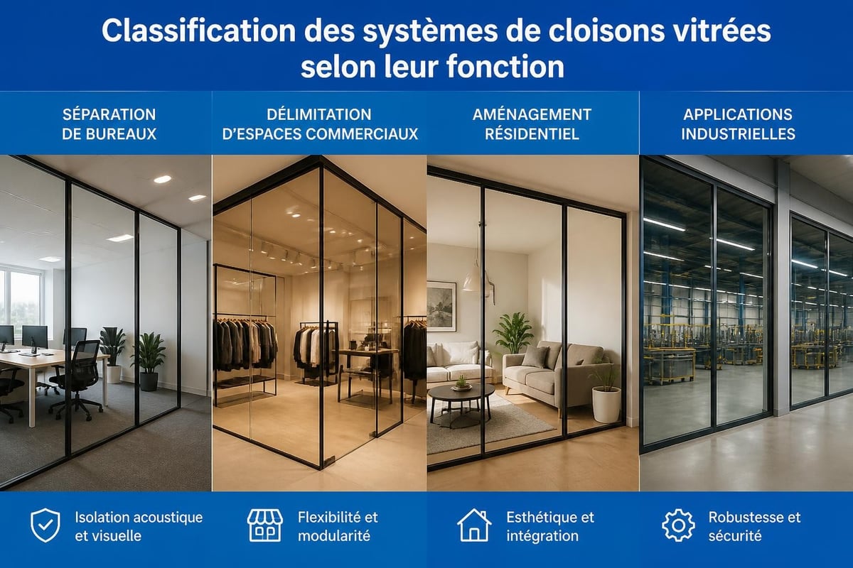 Types de cloisons vitrées et leurs applications