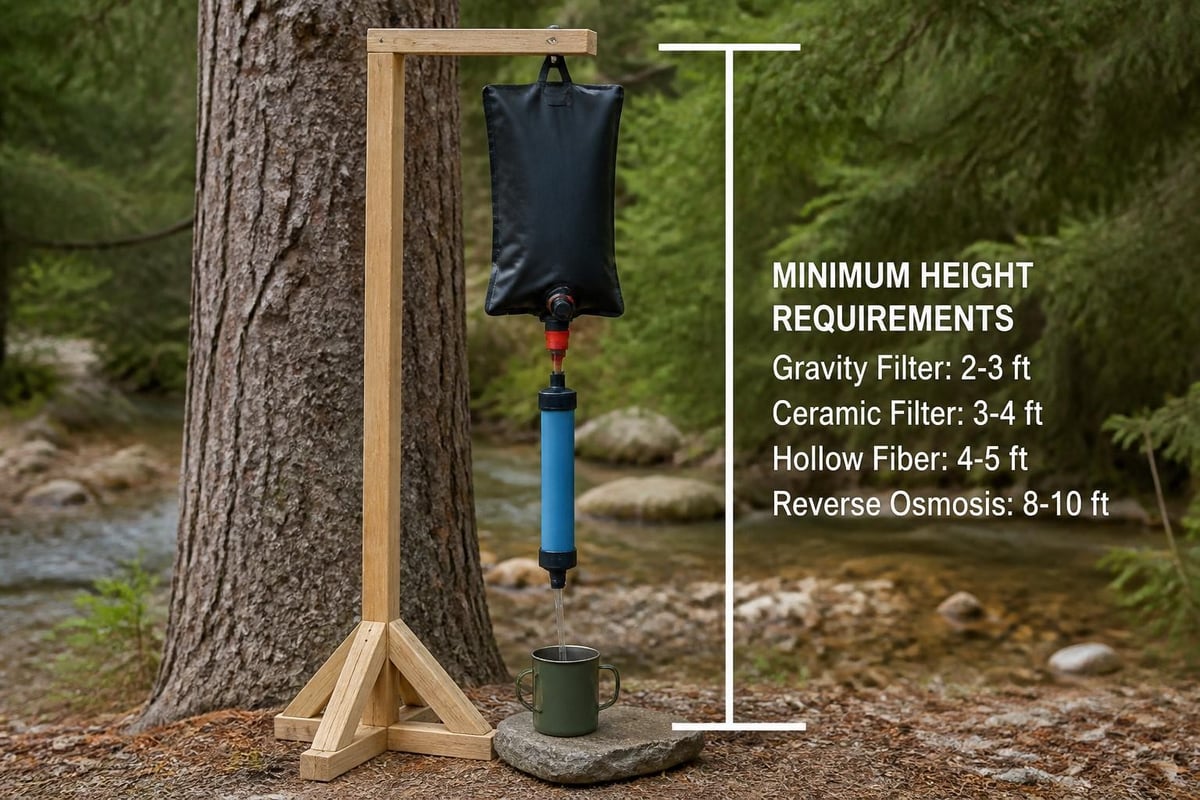 Gravity-fed system elevation requirements