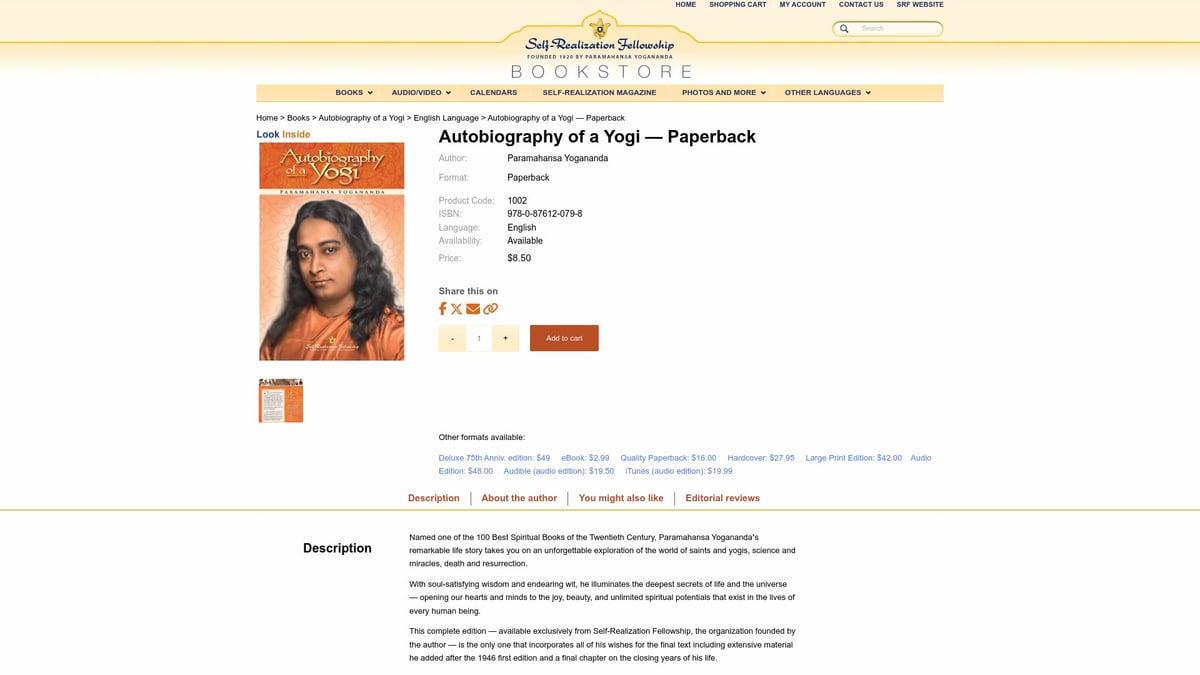 Top 7 Self Realization Books to Read in 2026 - Autobiography of a Yogi by Paramahansa Yogananda