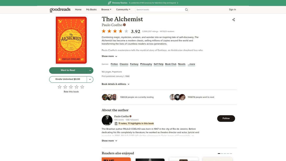 Top 7 Self Realization Books to Read in 2026 - The Alchemist by Paulo Coelho