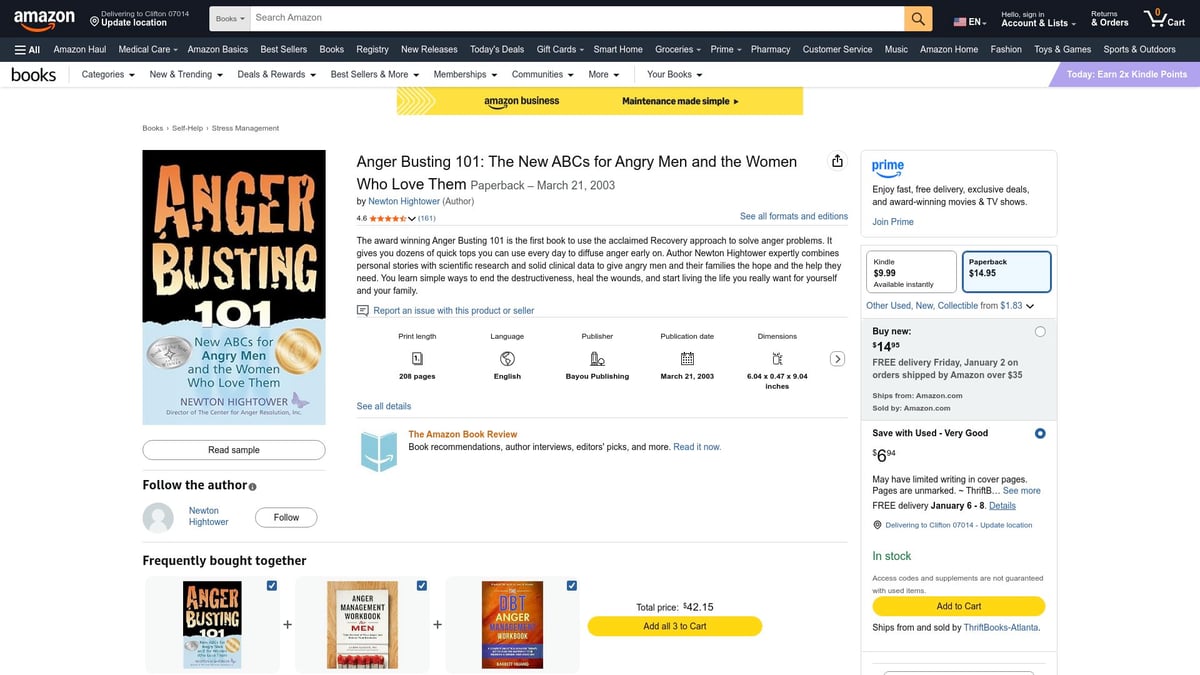 7 Must-Read Books on Anger Management for 2026 - 7. Anger Busting 101: The New ABCs for Angry Men and the Women Who Love Them by Newton Hightower