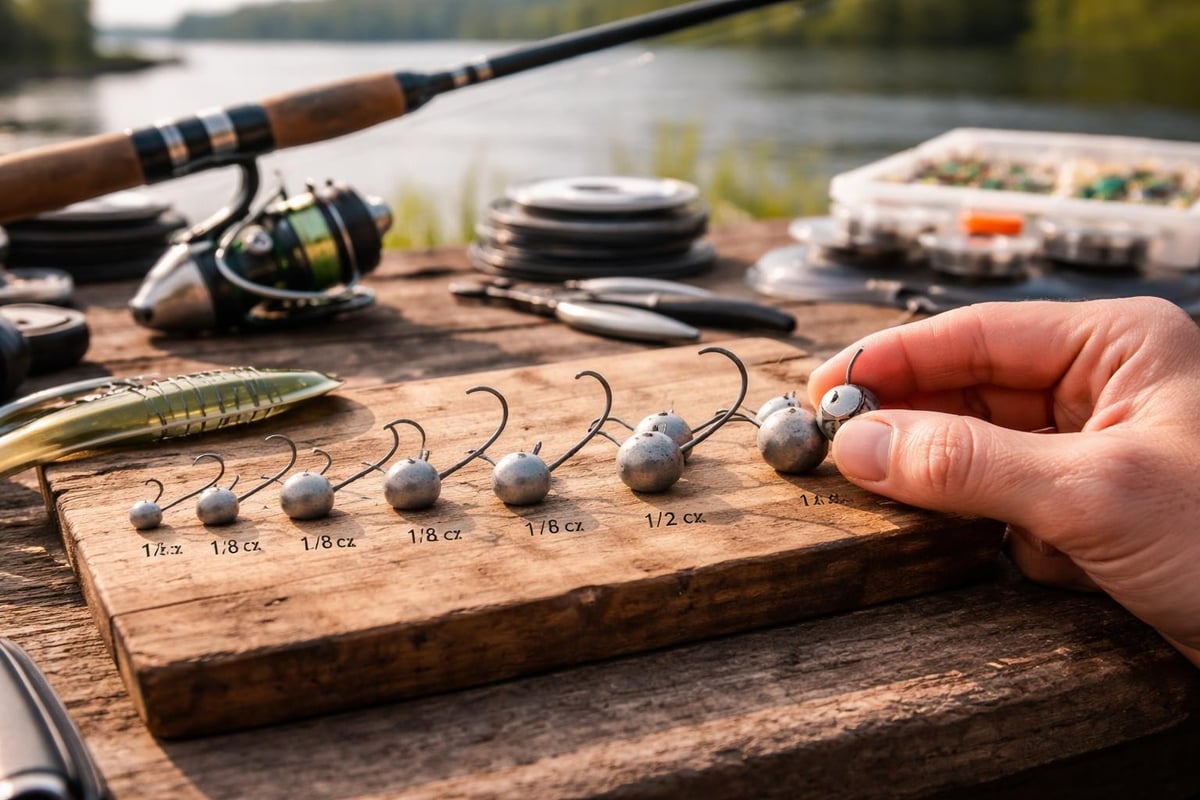 Matching jig head weight to conditions