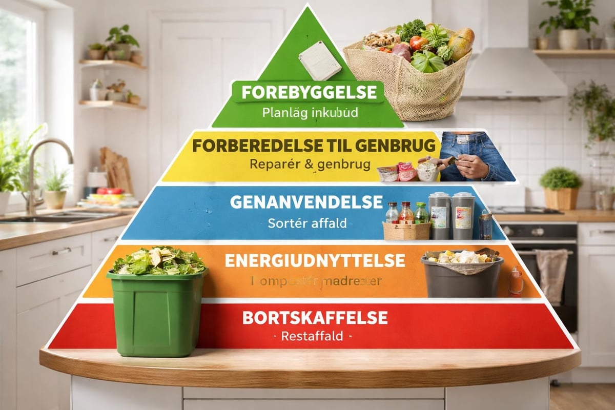 Affaldshierarkiets fem niveauer