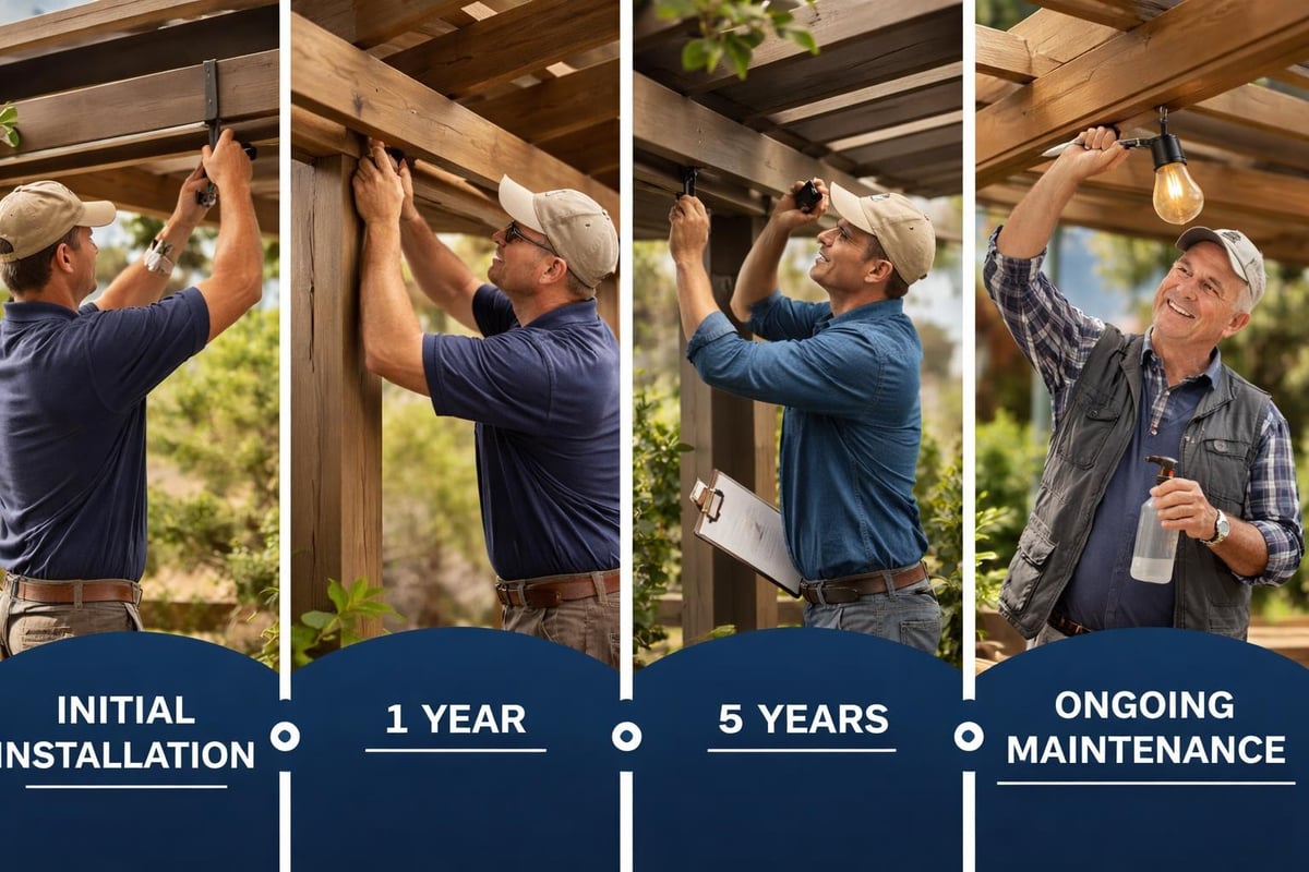 Pergola warranty and aftercare timeline