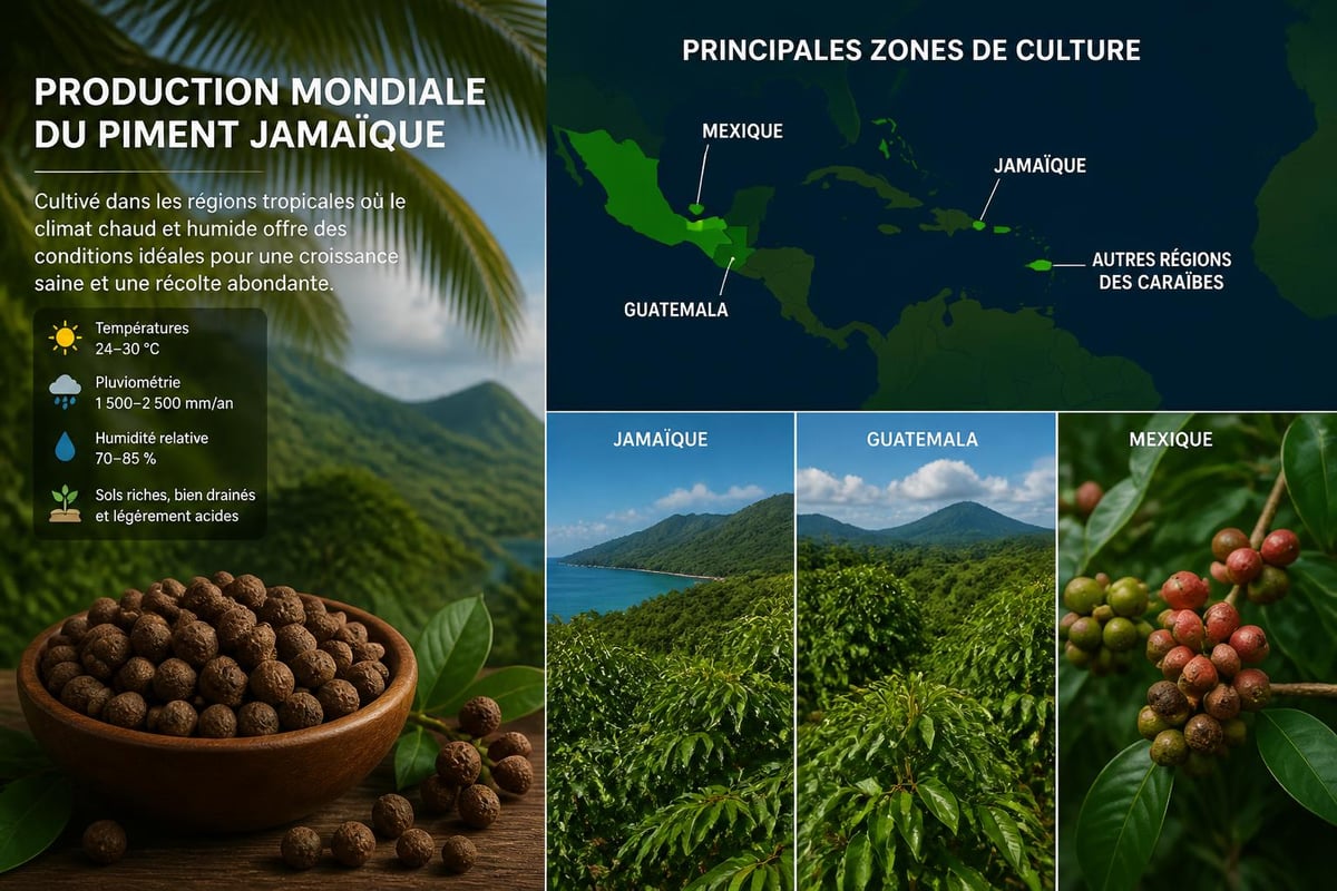 Origines géographiques du piment jamaïque