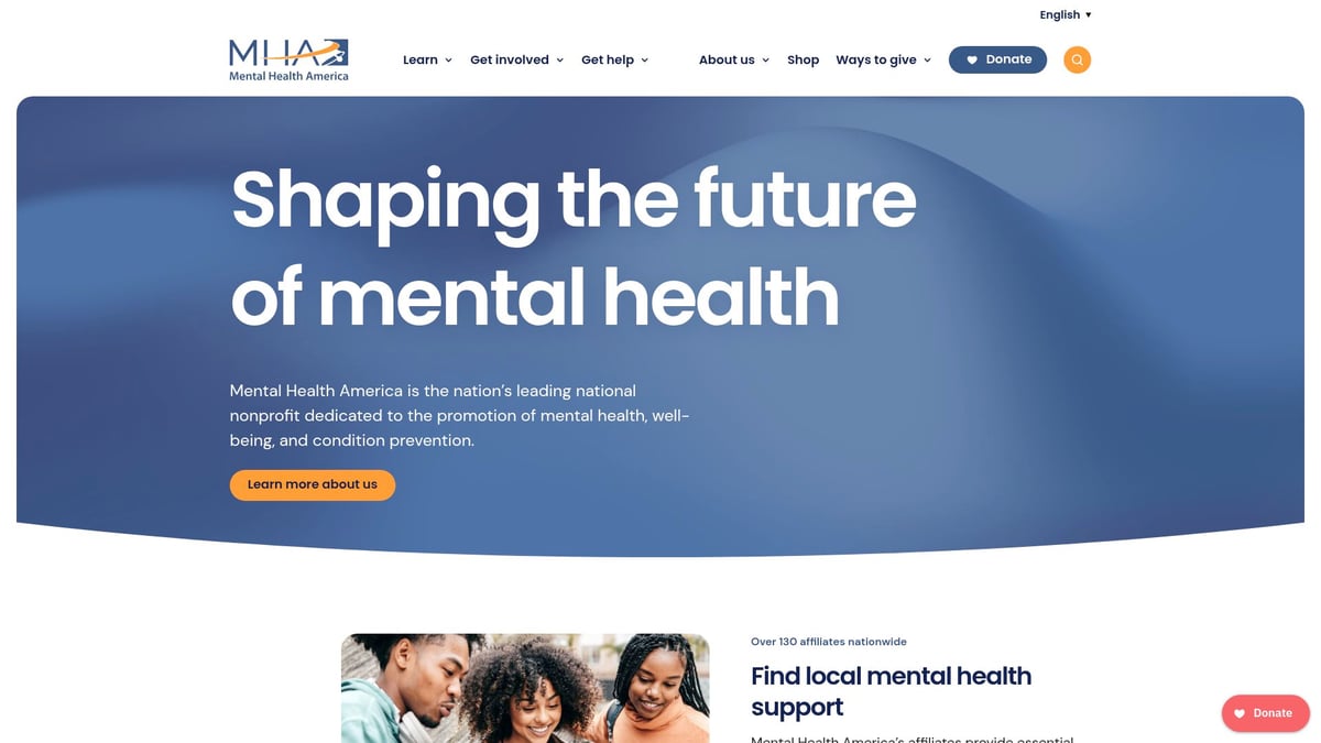 Top 8 Mental Health Organizations to Know in 2026 - Mental Health America (MHA)