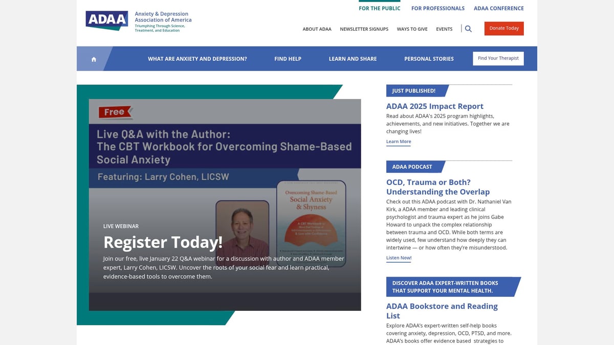 Top 8 Mental Health Organizations to Know in 2026 - Anxiety and Depression Association of America (ADAA)
