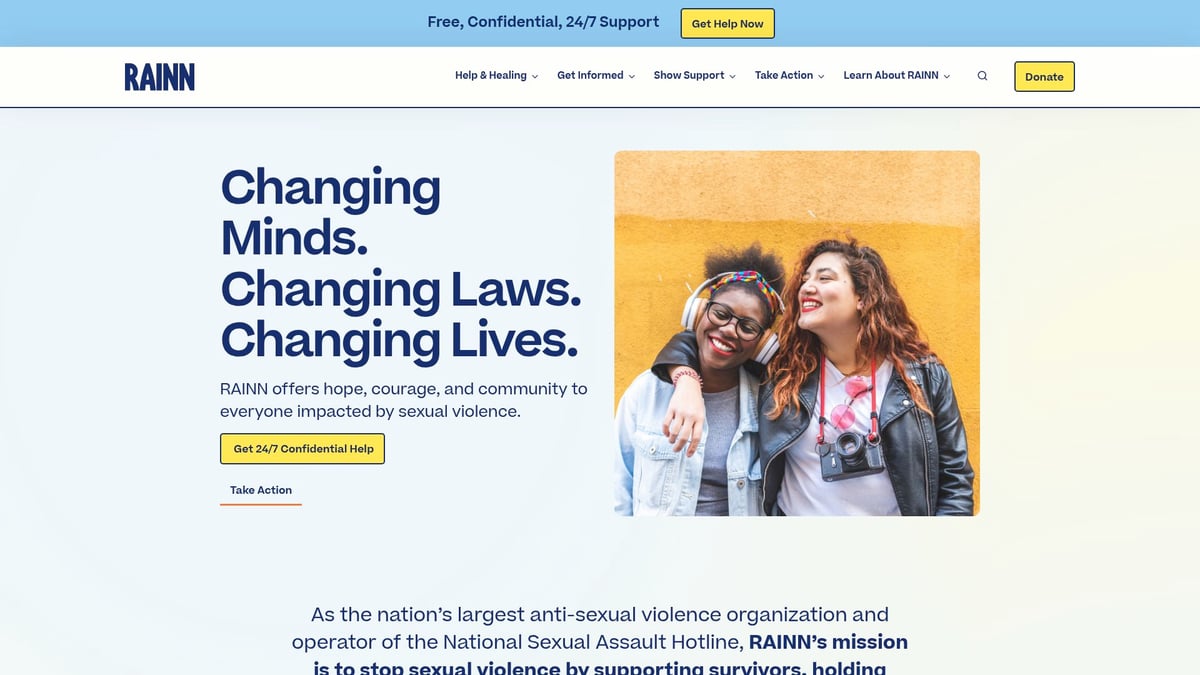 Top 8 Mental Health Organizations to Know in 2026 - RAINN (Rape, Abuse & Incest National Network)