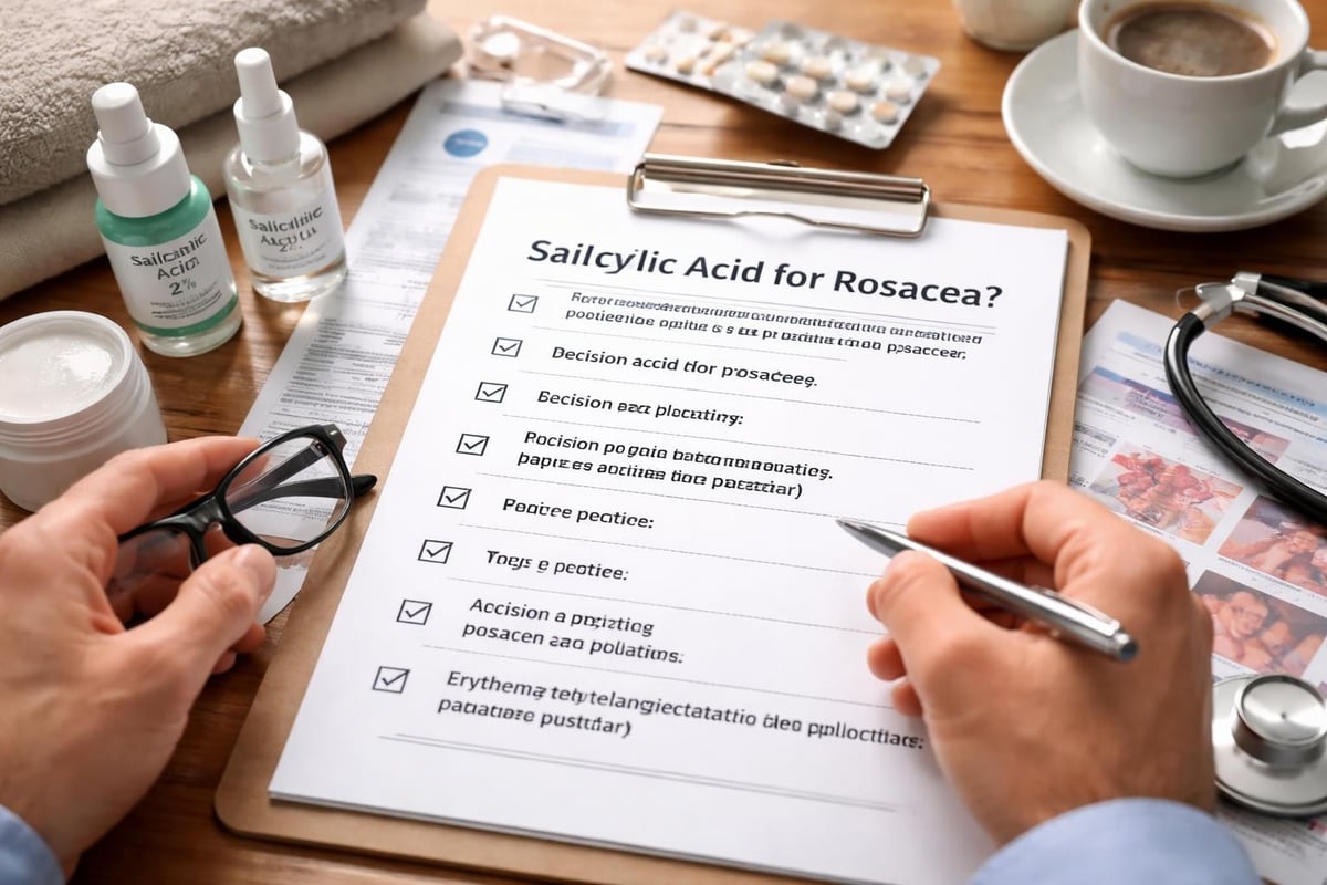Rosacea treatment decision flowchart