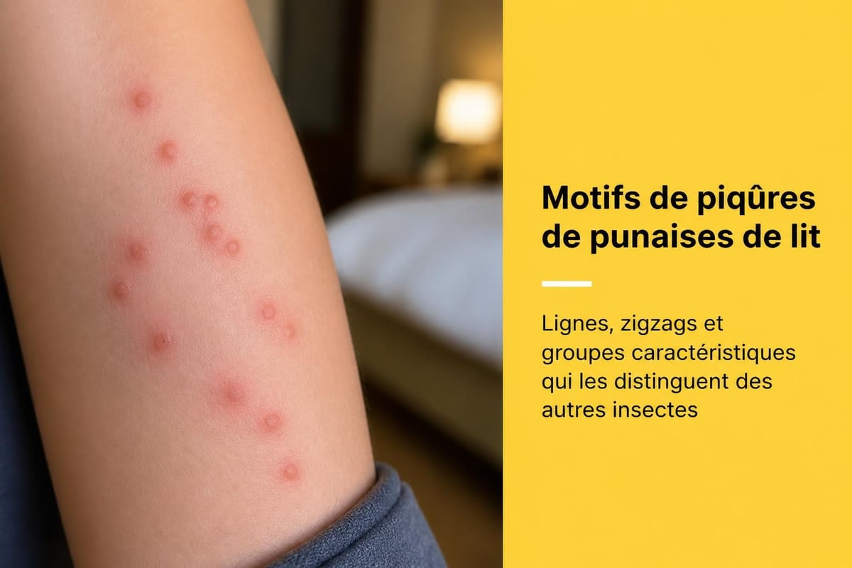 Disposition caractéristique des piqûres de punaises