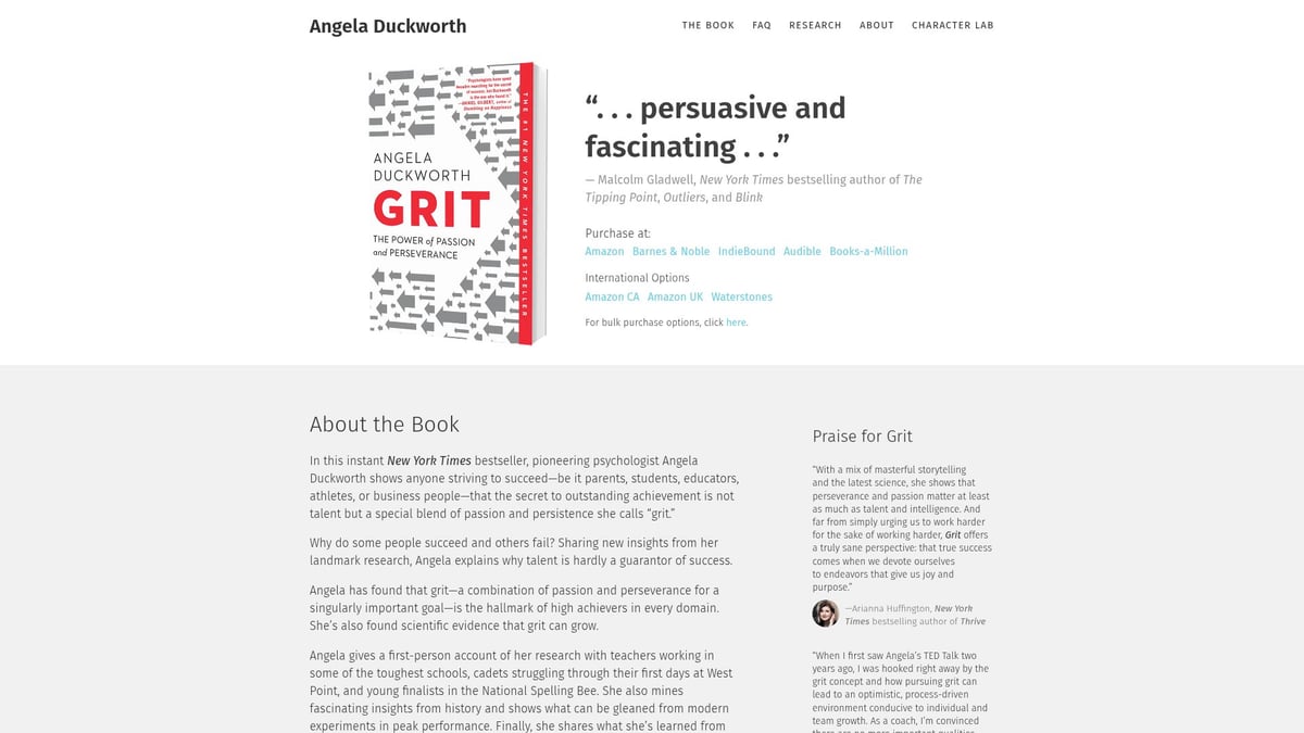 Top 9 Best Books on Growth to Read in 2026 - Grit: The Power of Passion and Perseverance by Angela Duckworth