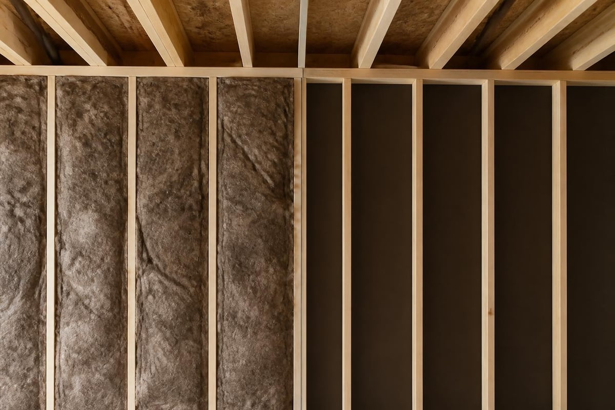 Sound transmission through insulated walls