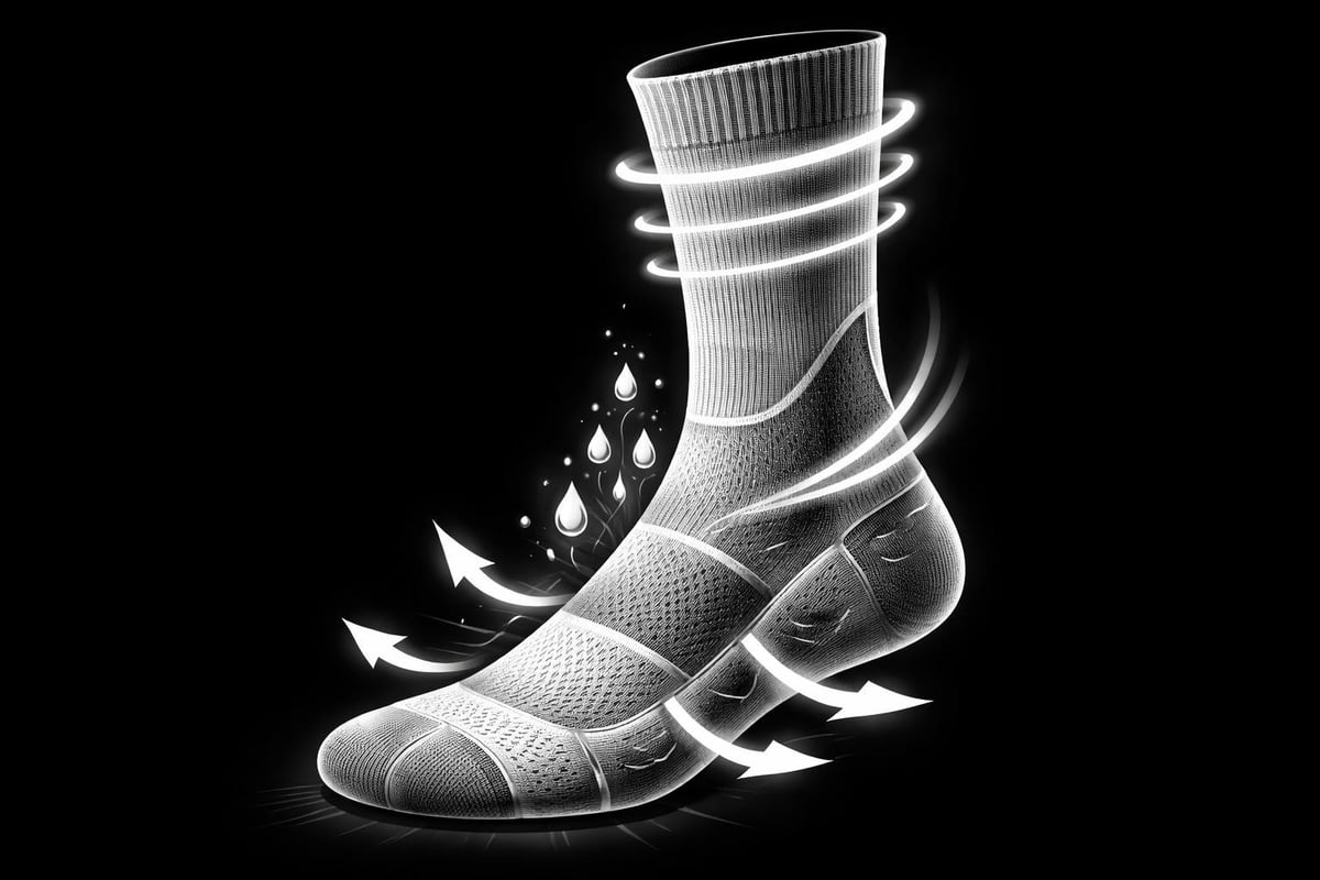 Foot health benefits of calf-length socks