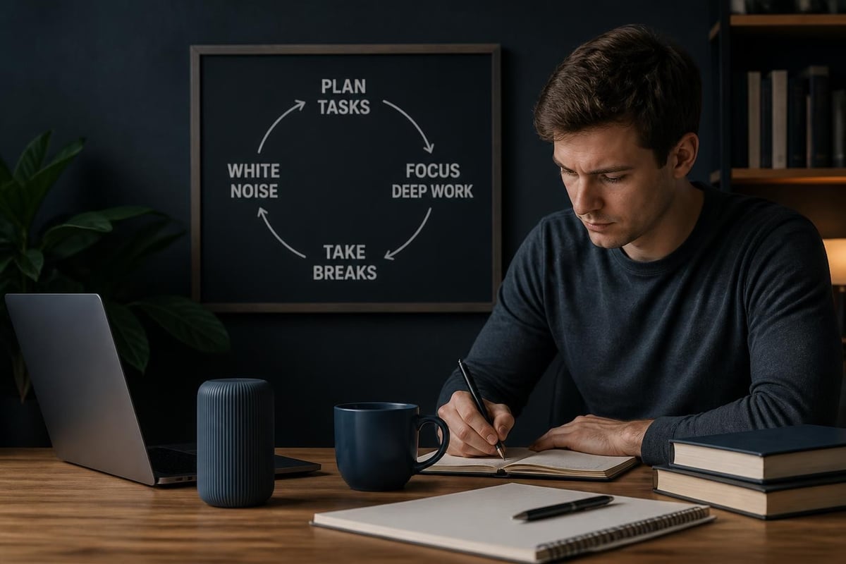 Study session workflow with white noise