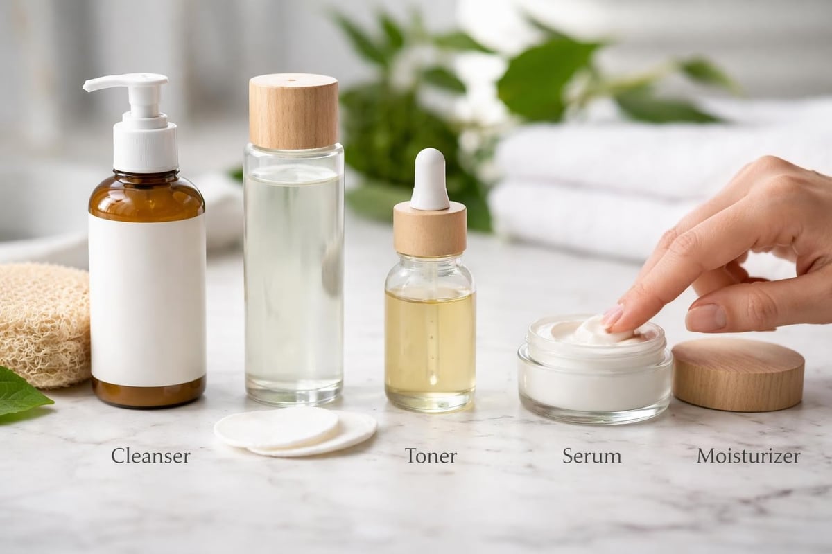 Vegan skincare layering sequence