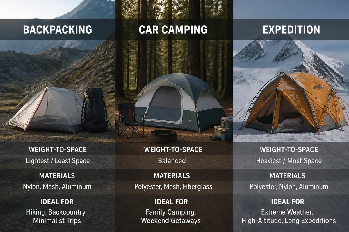 Tent categories comparison
