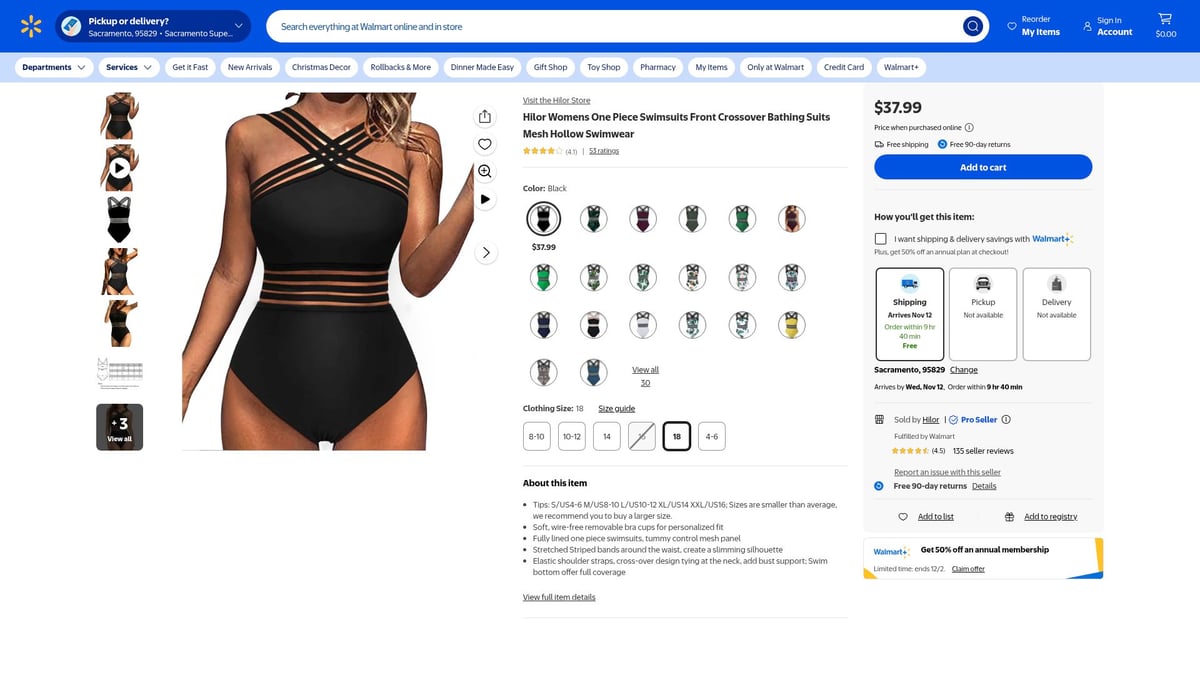 7 Trendy Orange Swimsuits to Rock Your Summer 2025 Style - Womens One Piece Crossover Hollow Monokini – Hilor ($37.99)