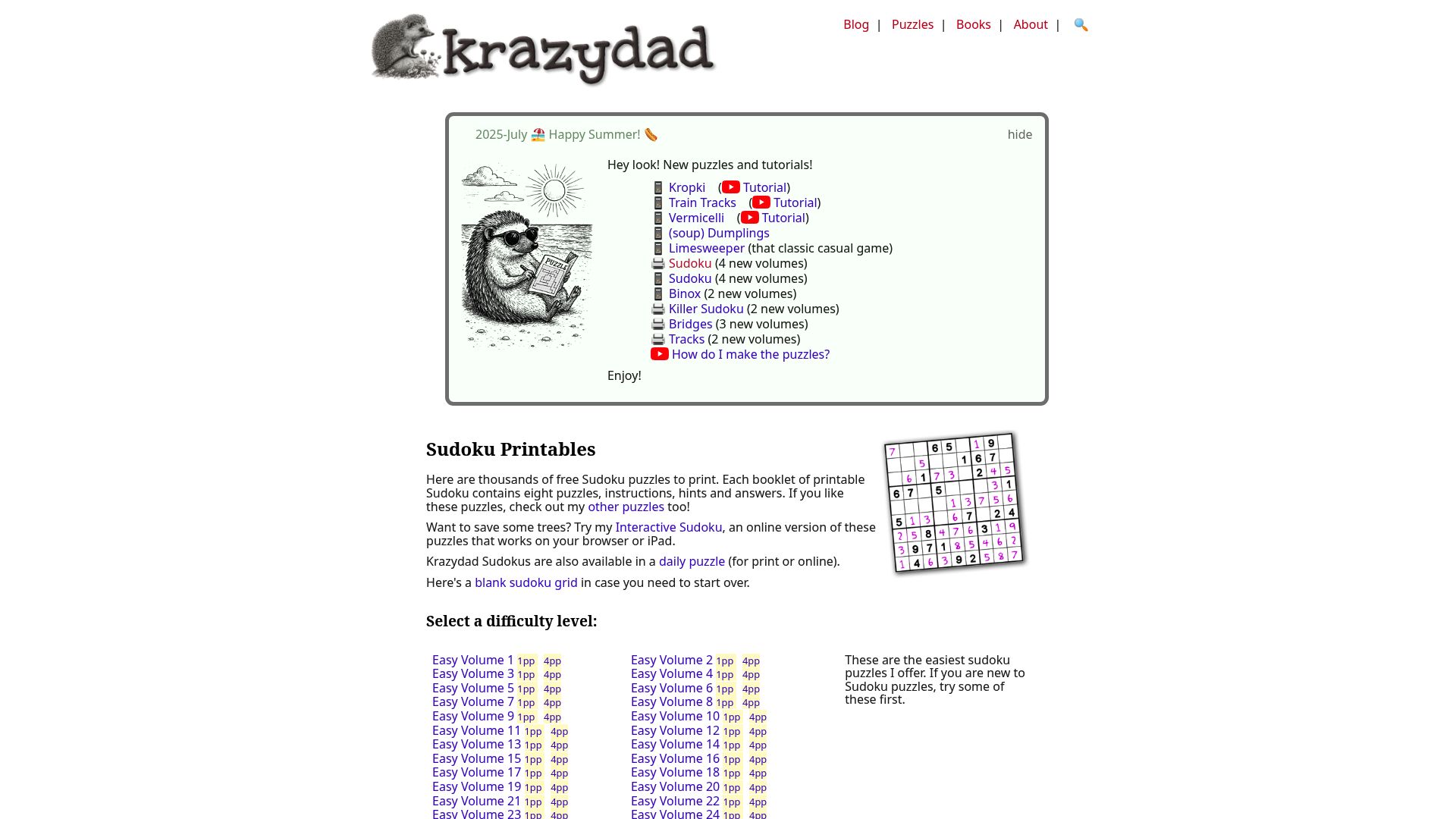 10 Best Sudoku Games Printable for 2025 Puzzle Lovers - Sudoku Printables by Krazydad