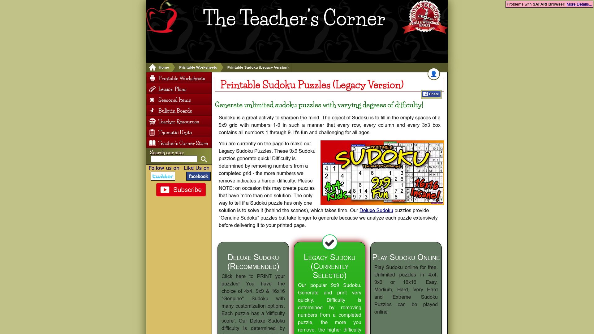 10 Best Sudoku Games Printable for 2025 Puzzle Lovers - The Teachers Corner Sudoku Generator