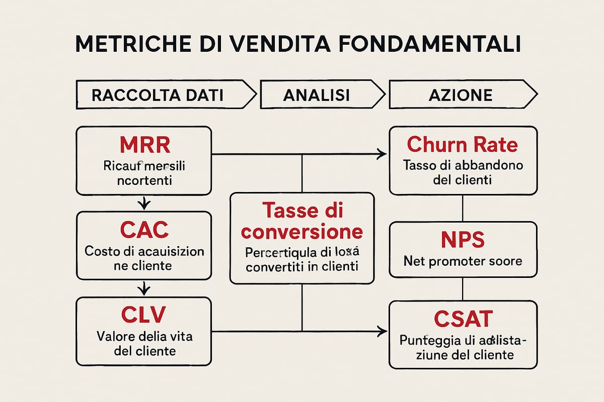 Guida Completa Alle Metriche Vendite: Strategie 2025 6 Le Metriche di Vendita Fondamentali: Quali Monitorare e Come Interpretarle