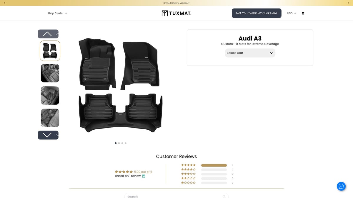 Top 8 A3 Mats for Superior Car Interior Protection 2025 - TuxMat Custom-Fit Audi A3 Mats (2022–2026)