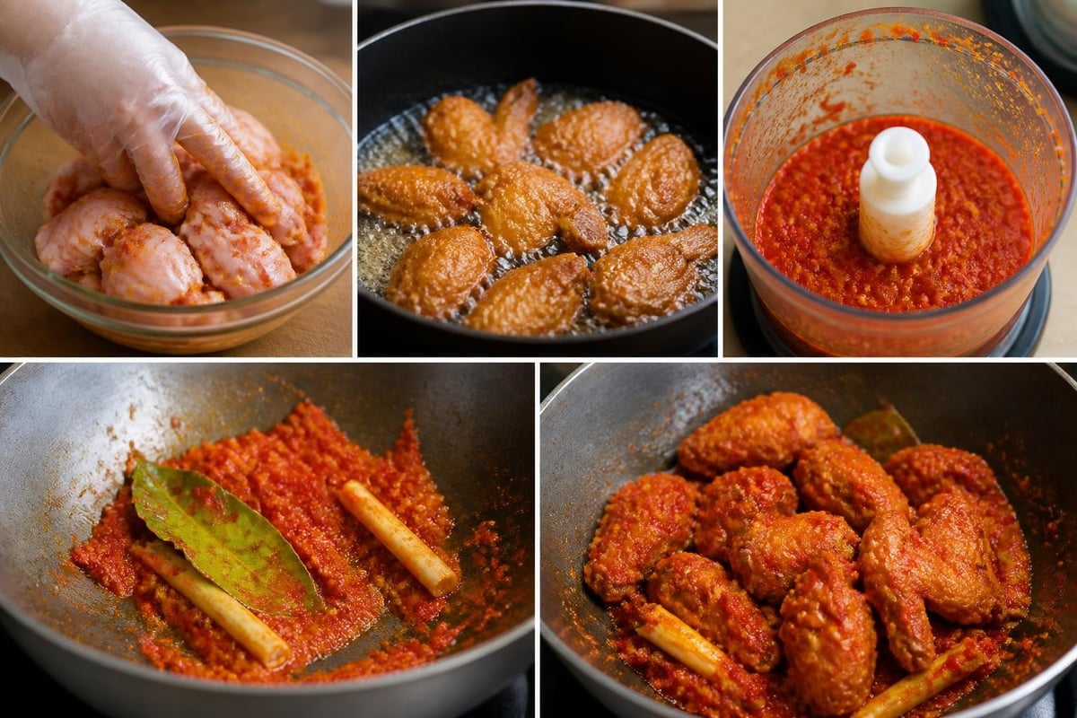 Langkah memasak ayam balado
