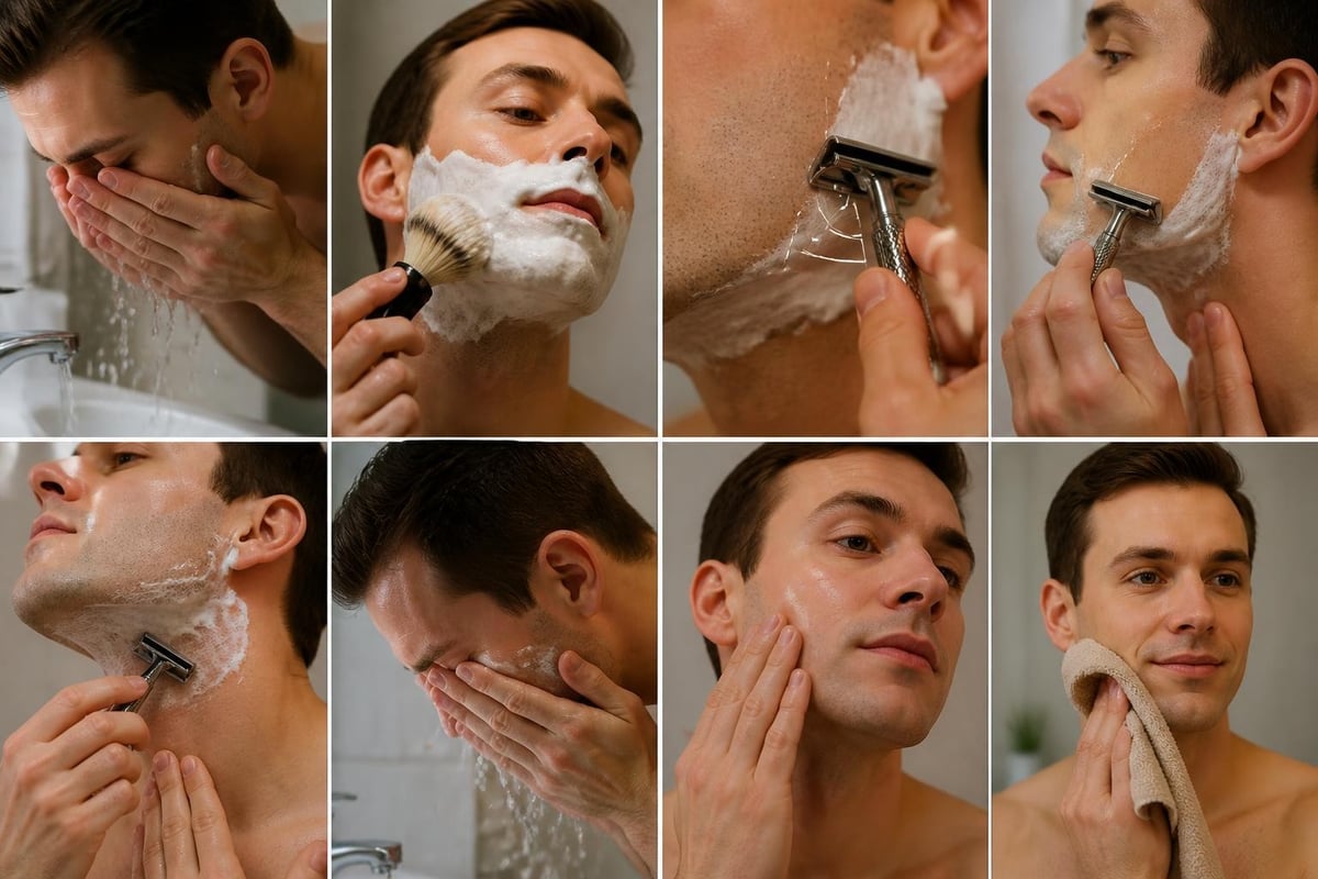 Proper single blade razor technique