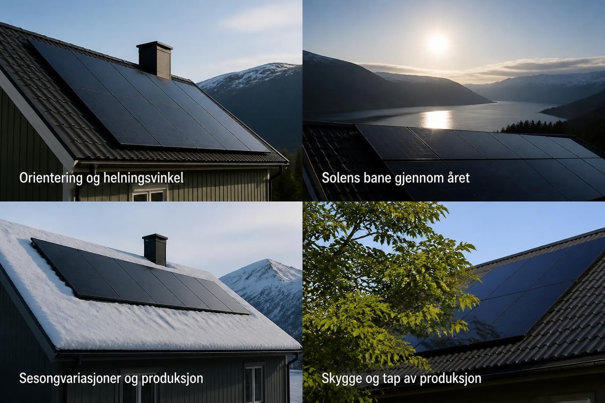 Solcellepanel plassering og vinkling