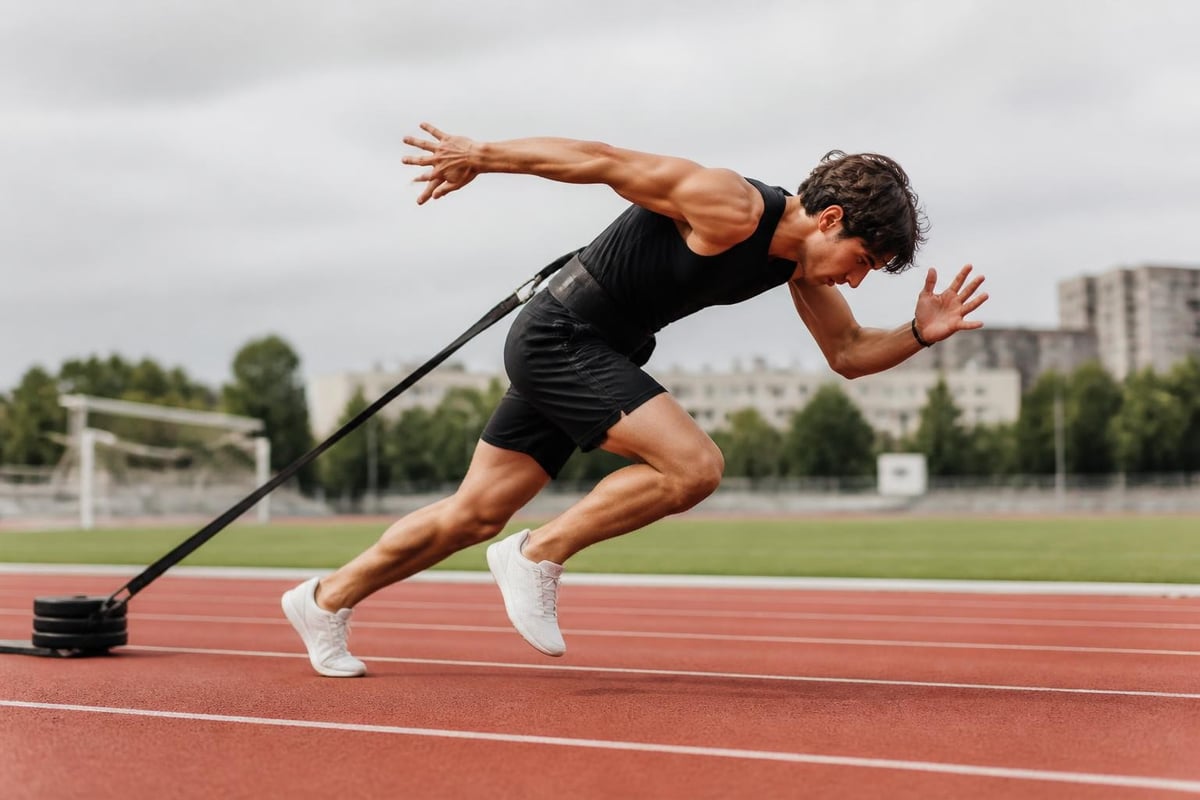 Track and field training equipment progression