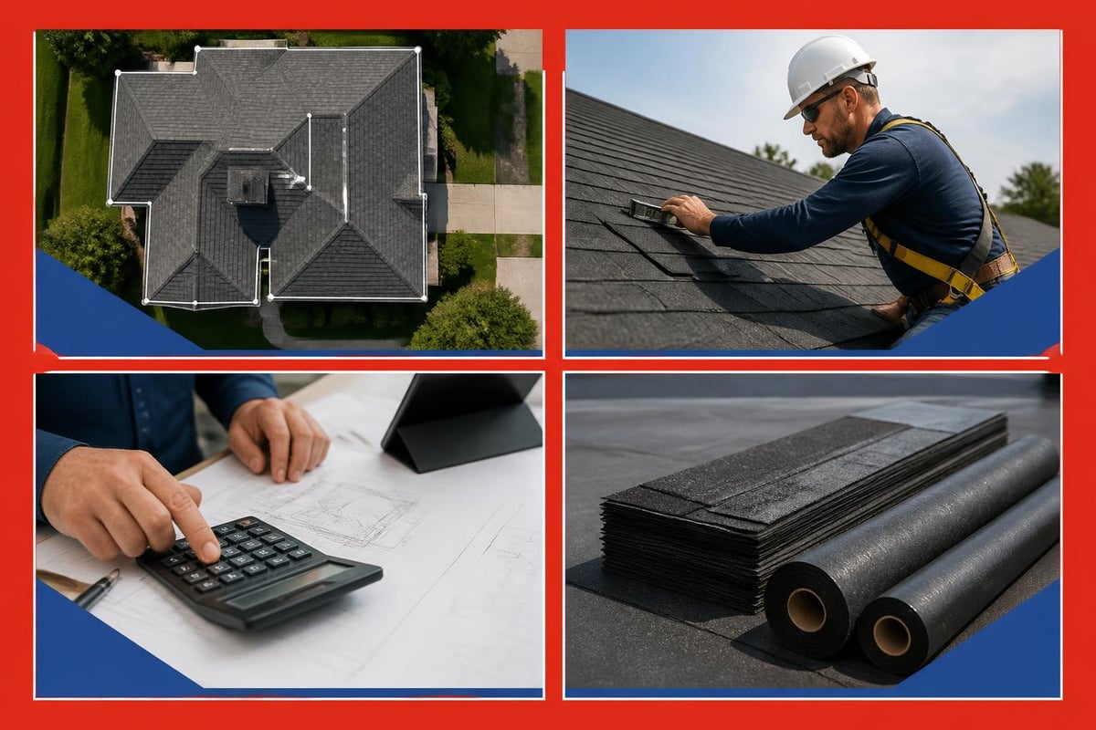 Roofing area calculation workflow