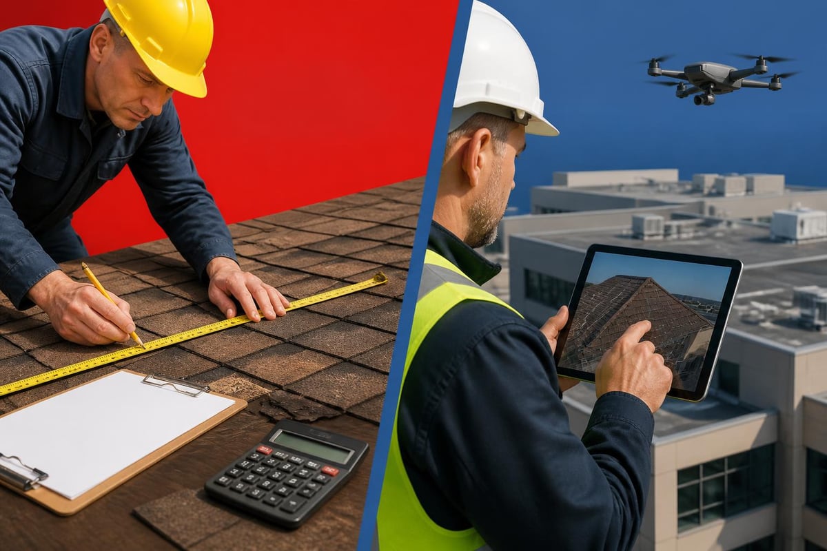 Technology comparison for measuring roofs