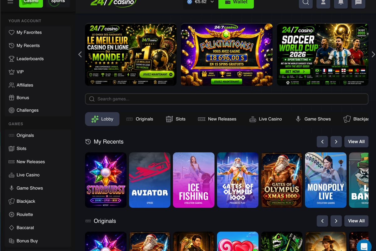 Avis sur les machines à sous - 24-7 Casino