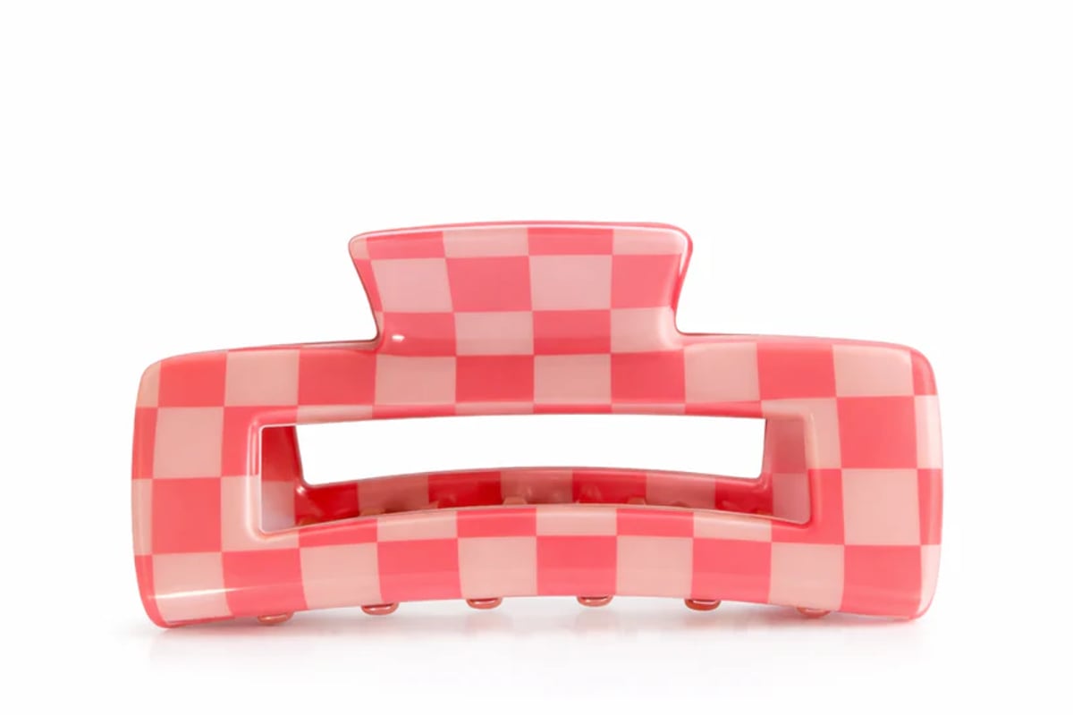 Pink Gingham Hair Claw Clip - The Pixie Garden