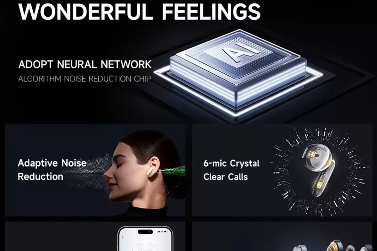 Wireless TWS Earbuds with Bluetooth 5.4, Noise Cancellation & 24H Battery - Gonzallo