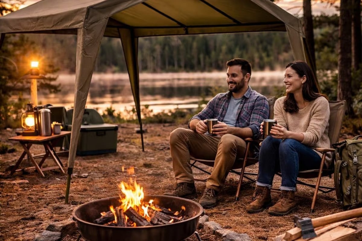 Canvas Gazebo Heavy Duty Waterproof Ripstop Gazebo - Ejenti Outdoor
